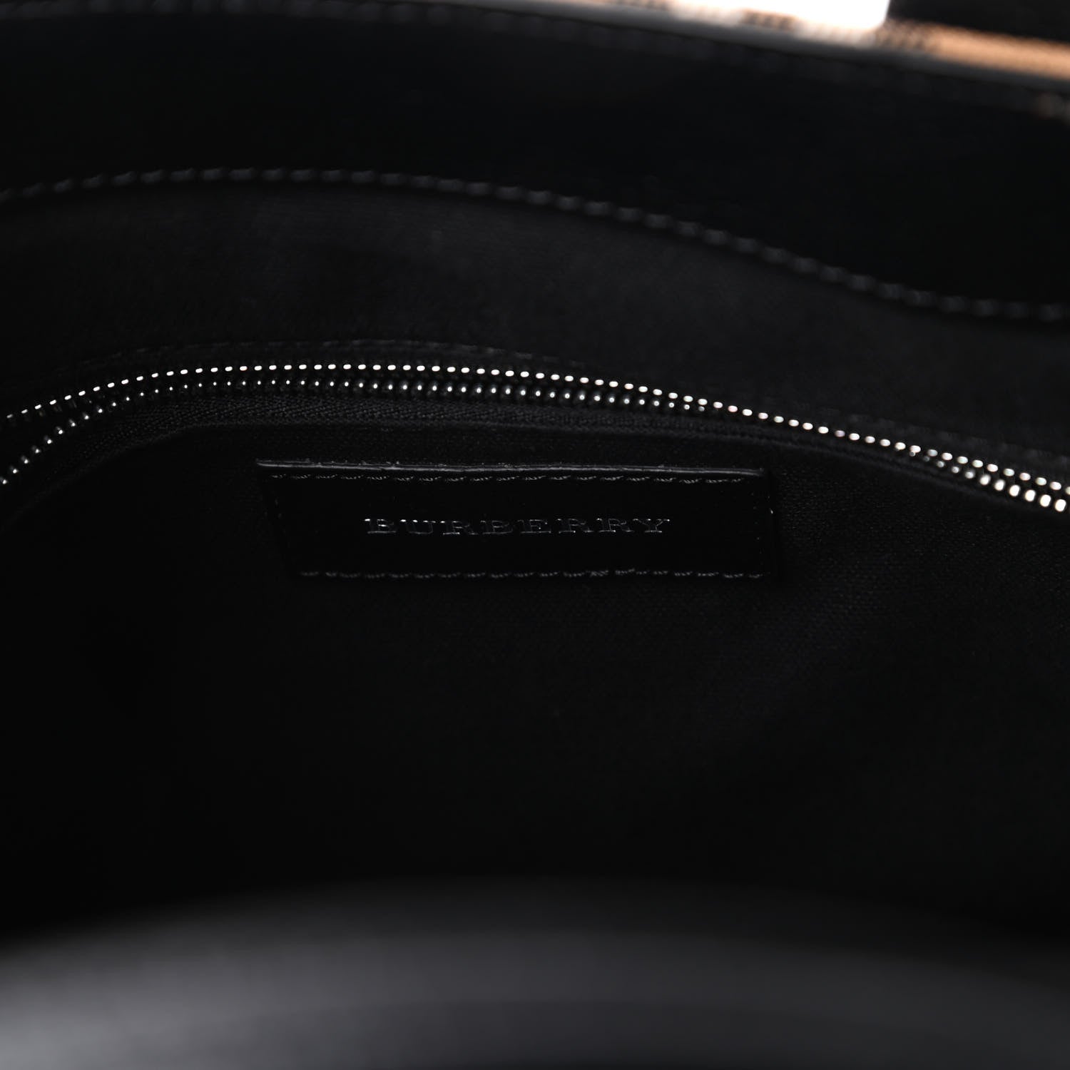 Burberry Goatskin Vintage Check Medium Banner Tote Black 8 of 10