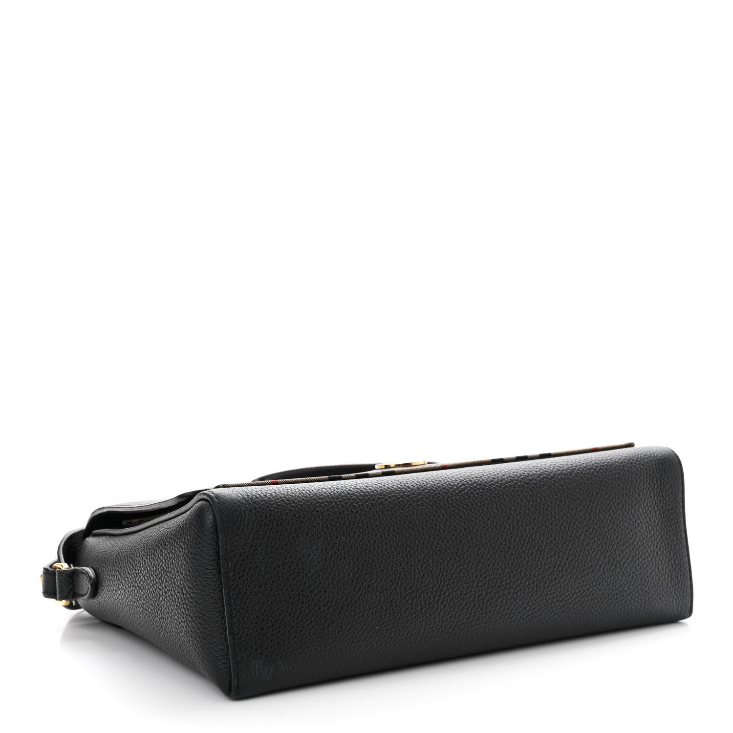 Burberry Grainy Calfskin Vintage Check Note Crossbody Bag Black 4 of 15