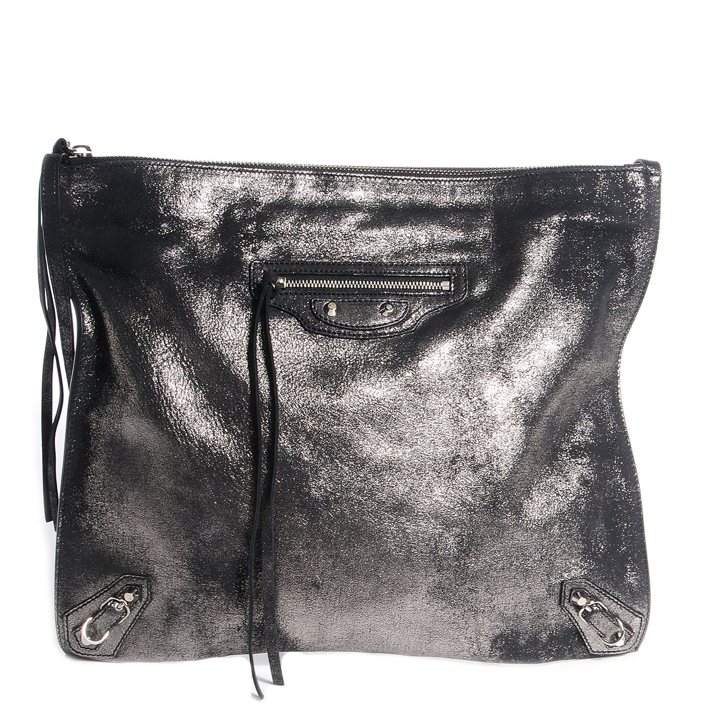 Metallic Calfskin Milkyway Ligne Papier Messenger Black