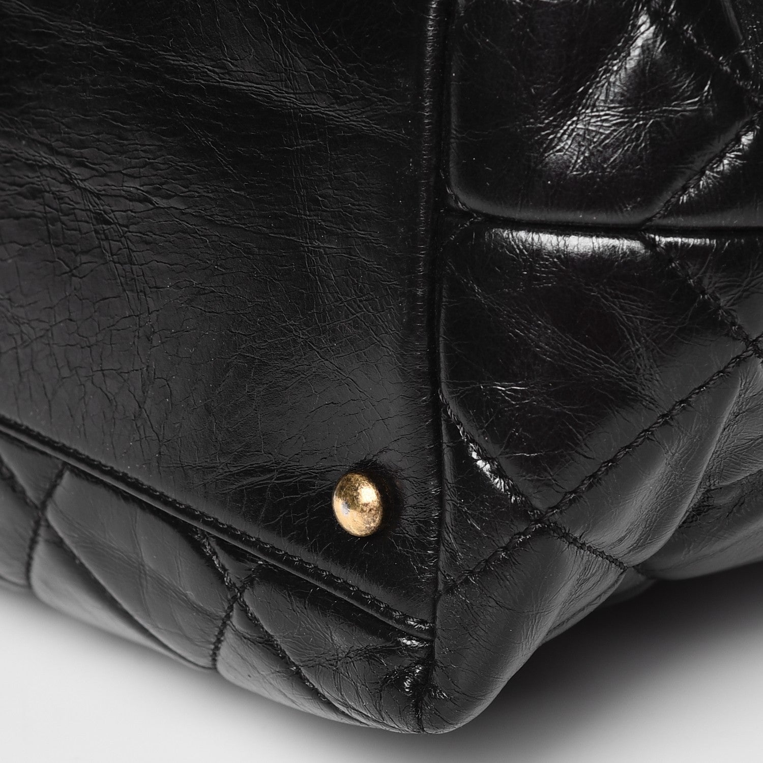 Chanel Glazed Calfskin Castle Rock Bowling Bag Black 12 of 12