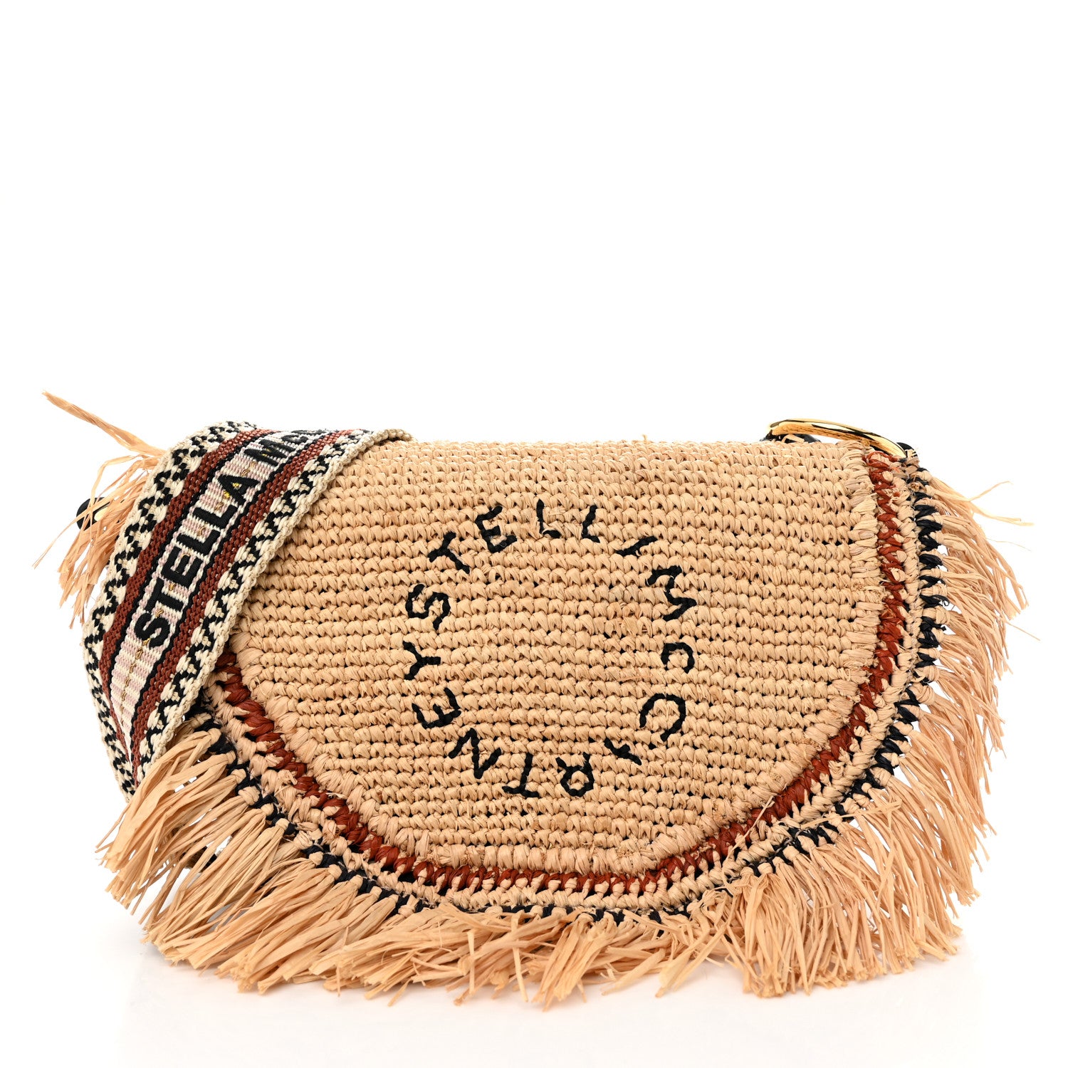 Stella McCartney Raffia Crochet Shoulder Bag Natural 1 of 9