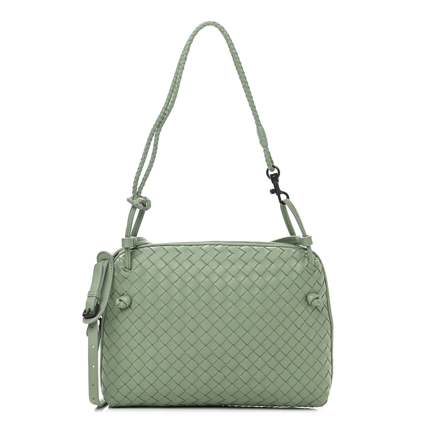 Bottega Veneta Nappa Intrecciato Nodini Crossbody Messenger New Sauge 2 of 10