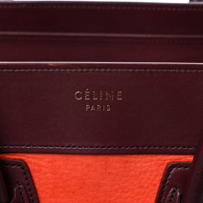 Celine Bullhide Calfskin Micro Bi-Color Luggage Vermillion 5 of 10