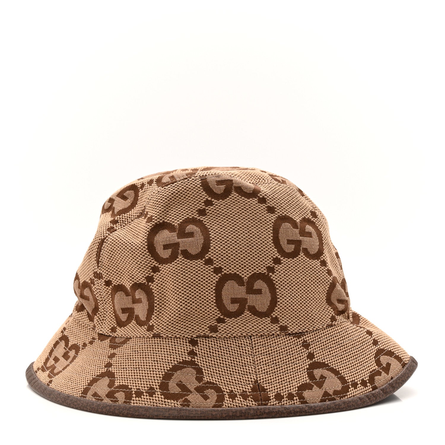 Gucci Monogram Jumbo GG Bucket Hat S Camel Ebony New Acero 4 of 10