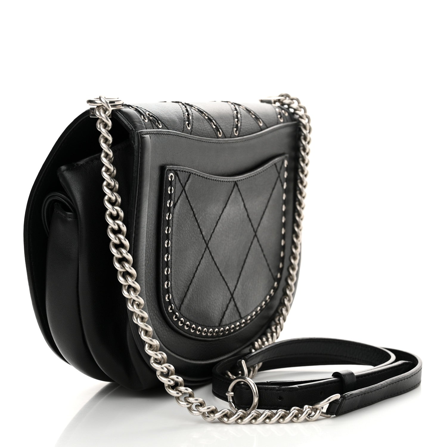 Chanel Calfskin Coco Eyelets Small Flap Bag Black 3 of 11