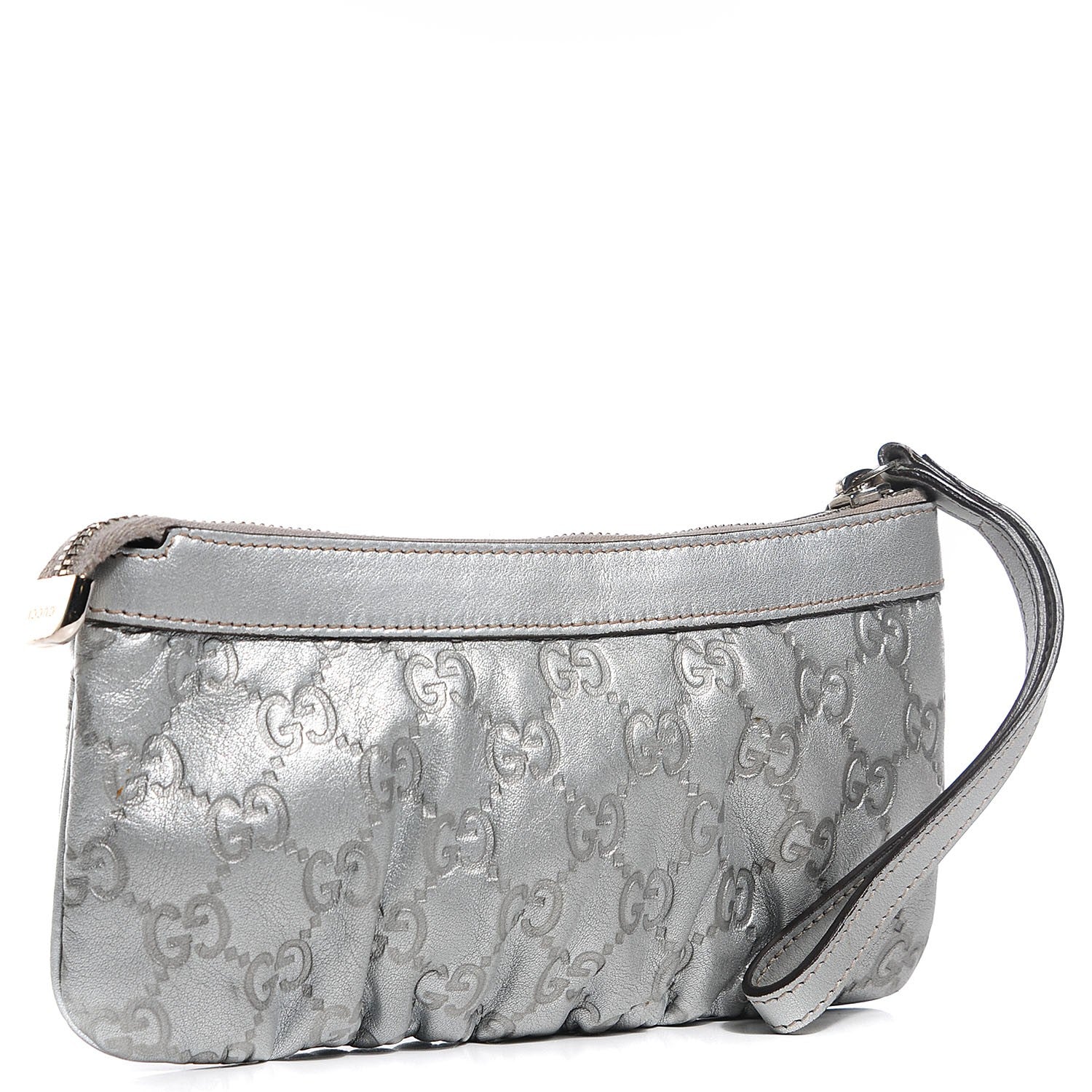 Gucci Guccissima New Britt Wristlet Silver 3 of 7