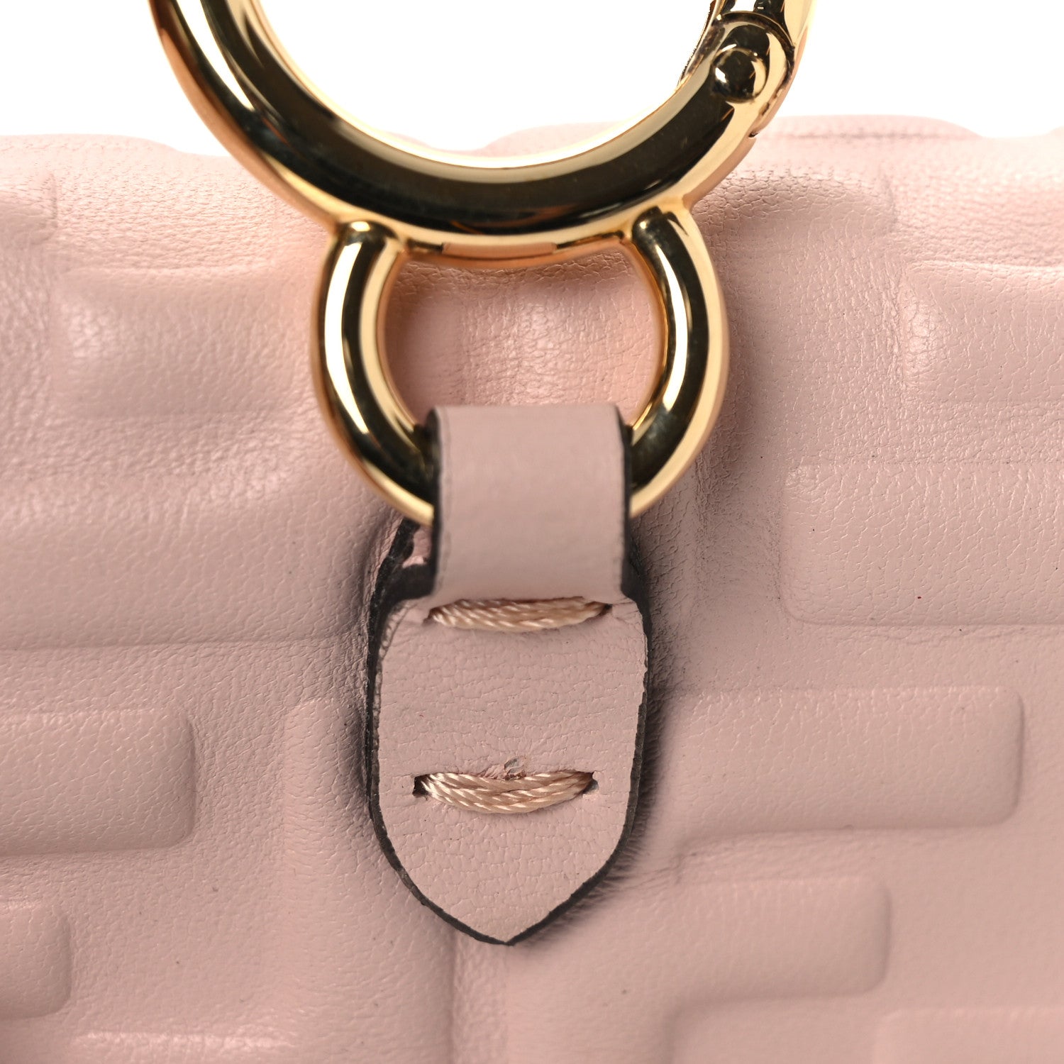 Fendi Nappa Matisse FF Embossed Nano Baguette Charm Rosa Quarzo 13 of 13