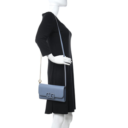 Valentino Garavani Grained Calfskin VSling Clutch With Shoulder Strap Niagara 2 of 9
