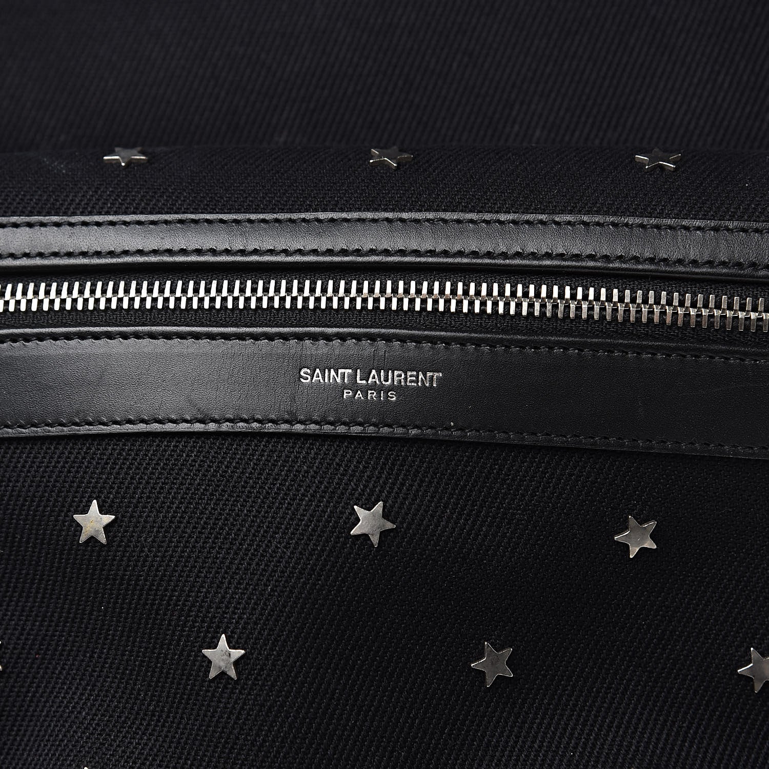 Saint Laurent Canvas Star Studded Hunting Backpack Black 8 of 11