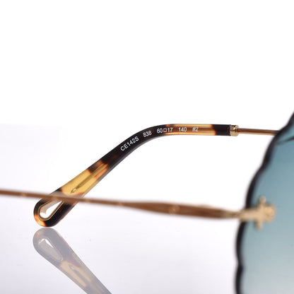 Chloe Rosie Bevelled Round Sunglasses CE142S Gold Gradient Blue 6 of 7