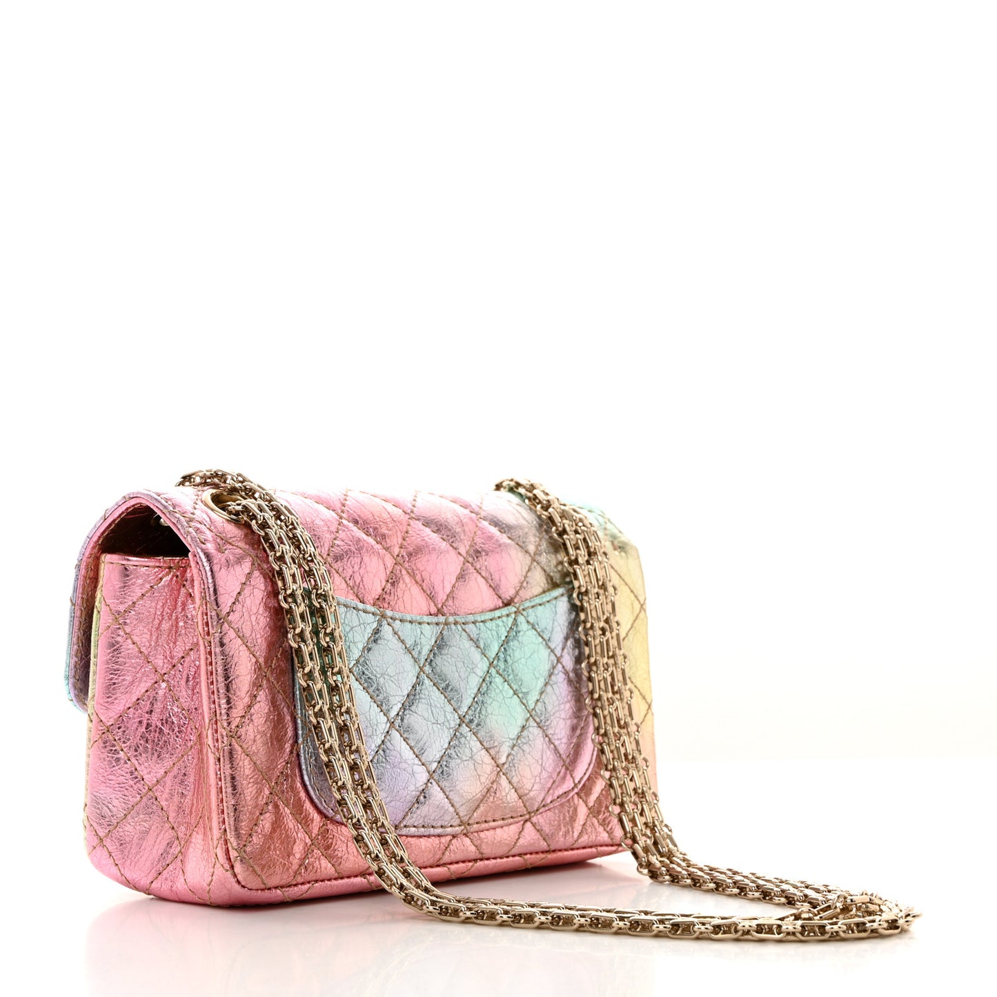 Metallic Goatskin Quilted Mini 2.55 Reissue Flap Multicolor