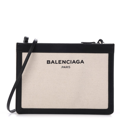 Balenciaga Cotton Canvas Pochette Crossbody Bag Black 1 of 7