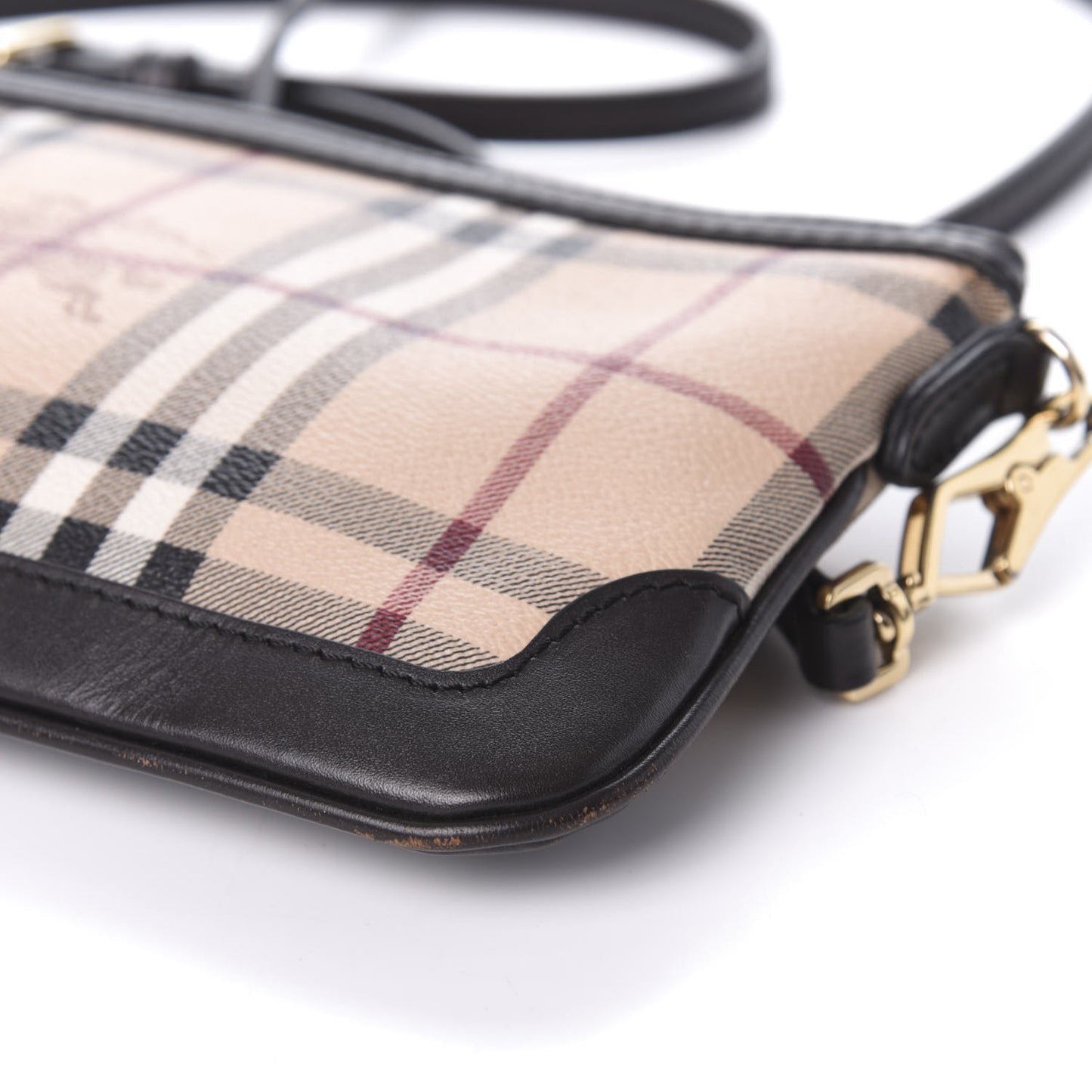 Haymarket Check Small Peyton Crossbody Clutch Bag Chocolate
