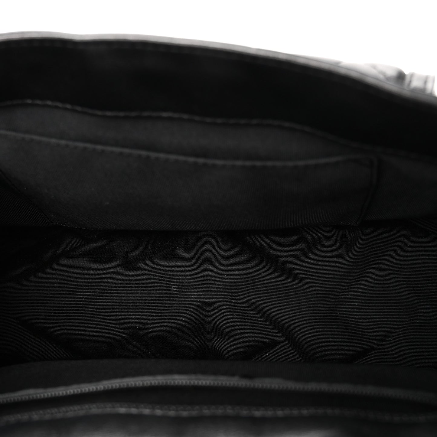 Lambskin Quilted Saddle Bag Black