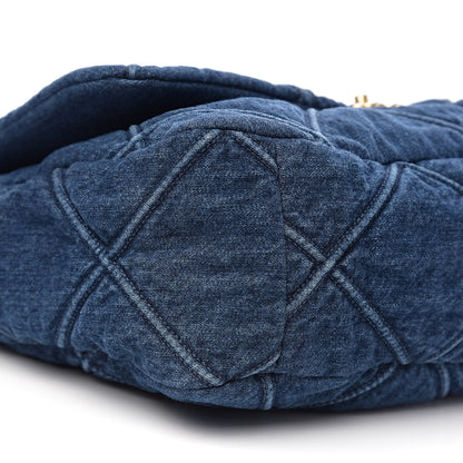 Chanel Denim Quilted Maxi Chanel 19 Flap Blue 7 of 10
