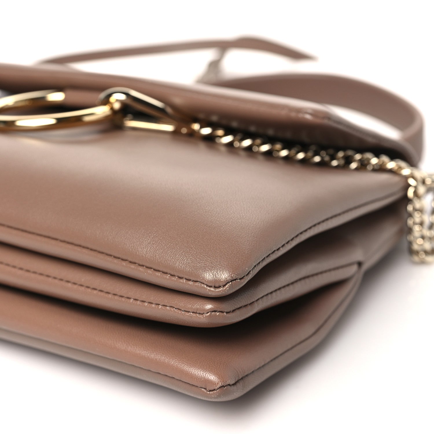 Chloe Calfskin Medium Faye Top Handle Bag Desert Taupe 10 of 12