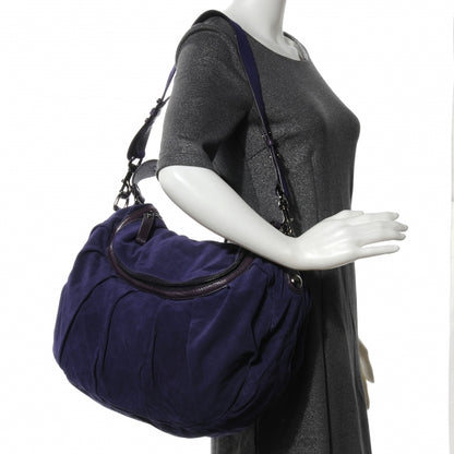 Gucci Suede Icon Bit Shoulder Bag Purple 2 of 8