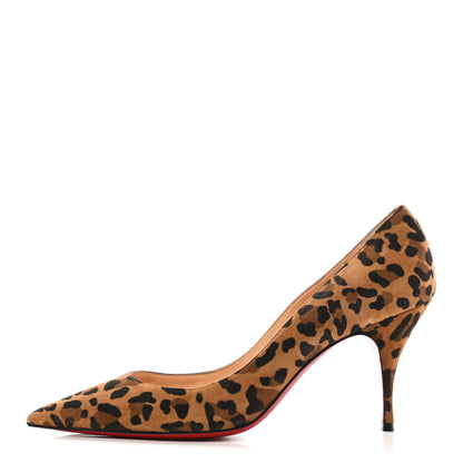 Christian Louboutin Veau Velours Leopard Clare 80 Pumps 38 Caramel 1 of 8