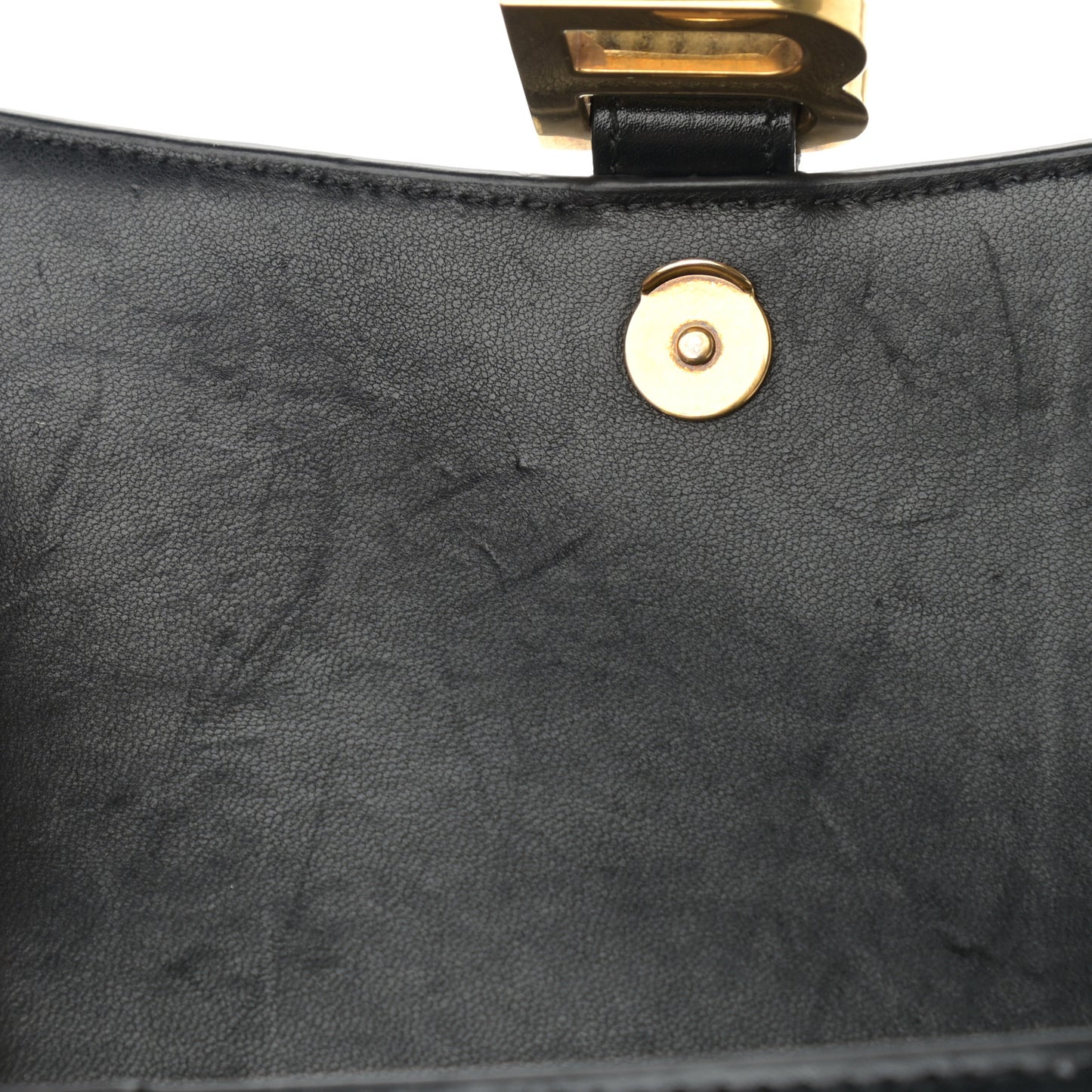 Shiny Box Calfskin Hourglass Top Handle Bag XS Black