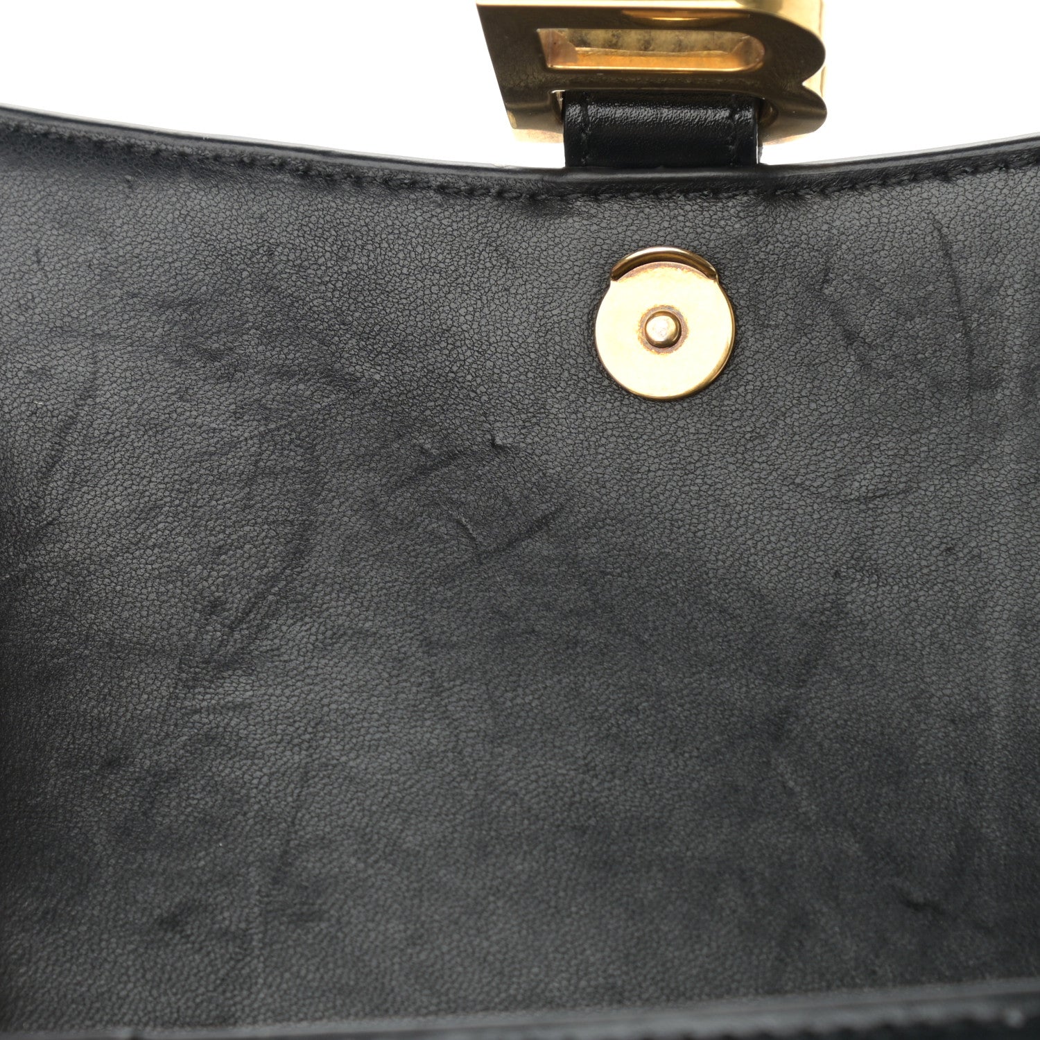 Balenciaga Shiny Box Calfskin Hourglass Top Handle Bag XS Black 14 of 16
