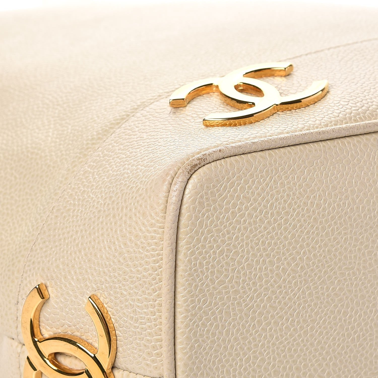 Chanel Caviar CC Bucket Shoulder Bag White 9 of 14