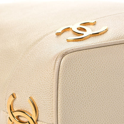 Chanel Caviar CC Bucket Shoulder Bag White 9 of 14