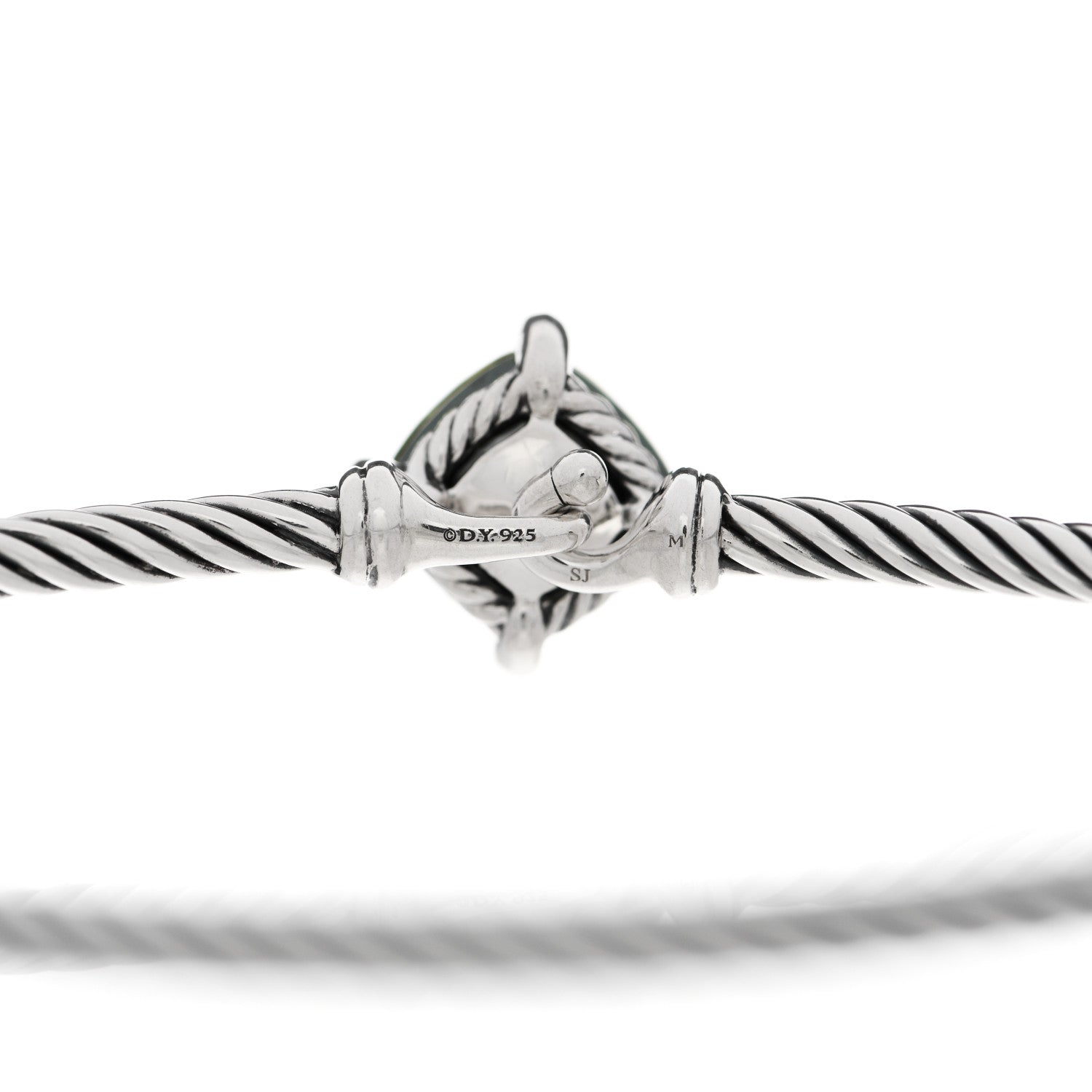 David Yurman Sterling Silver Diamond Green Orchid 9mm Chatelaine Bracelet 3 of 3