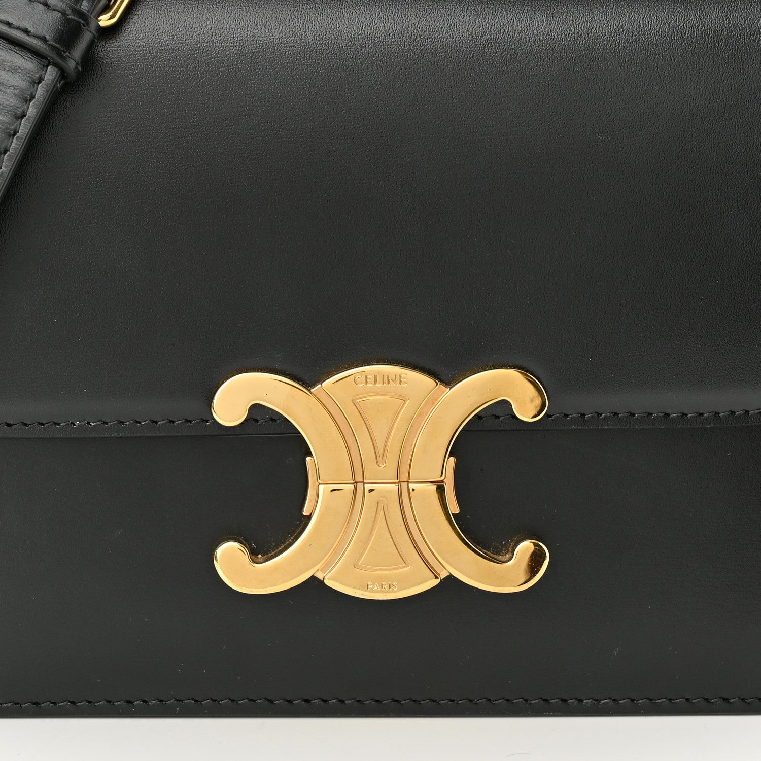 Celine Shiny Calfskin Teen Triomphe Black 8 of 11