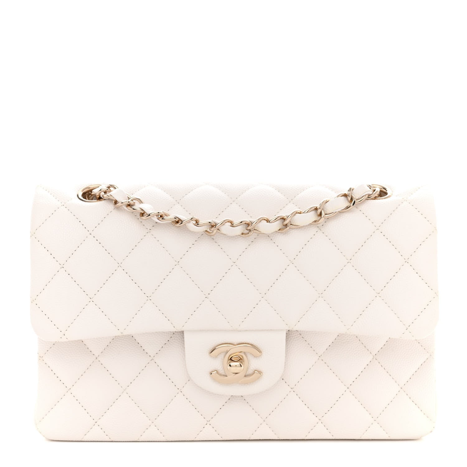 Chanel Caviar Quilted Small Double Flap White 1 of 10