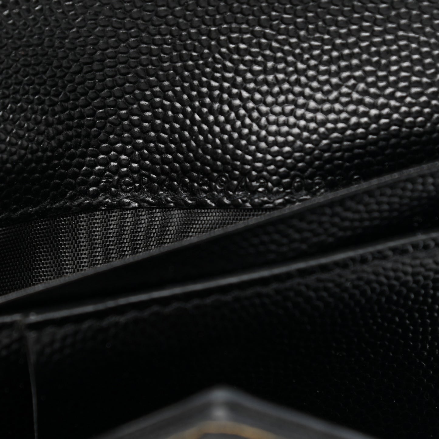 Grain De Poudre Matelasse Chevron Monogram Compact Tri Fold Wallet Black