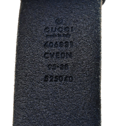 Gucci Cuoio Toscano Nickel Double Double G 40mm Belt 95 38 Blue 3 of 5