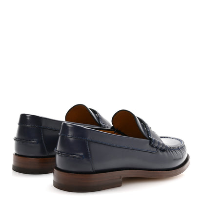 Gucci Calfskin Mens Interlocking G Millennial Ribot Loafers 8 Blue Agata 5 of 9