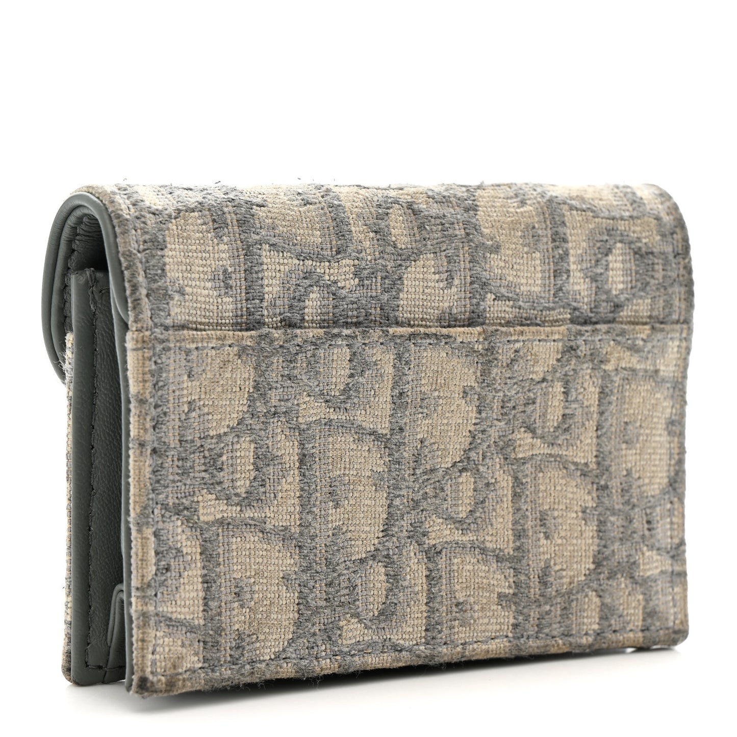 Oblique Saddle Bloom Card Holder Gray