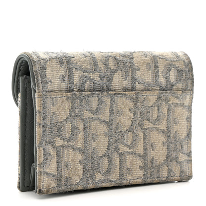 Christian Dior Oblique Saddle Bloom Card Holder Gray 3 of 8