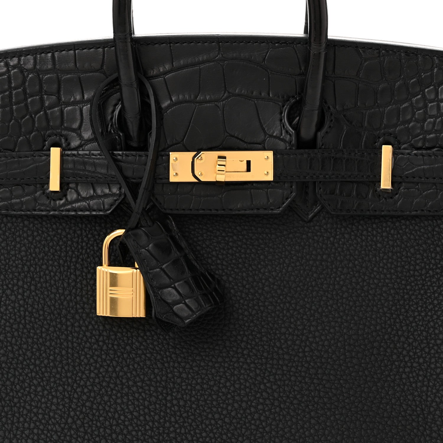 Hermes Togo Matte Alligator Birkin Touch 25 Black 8 of 11