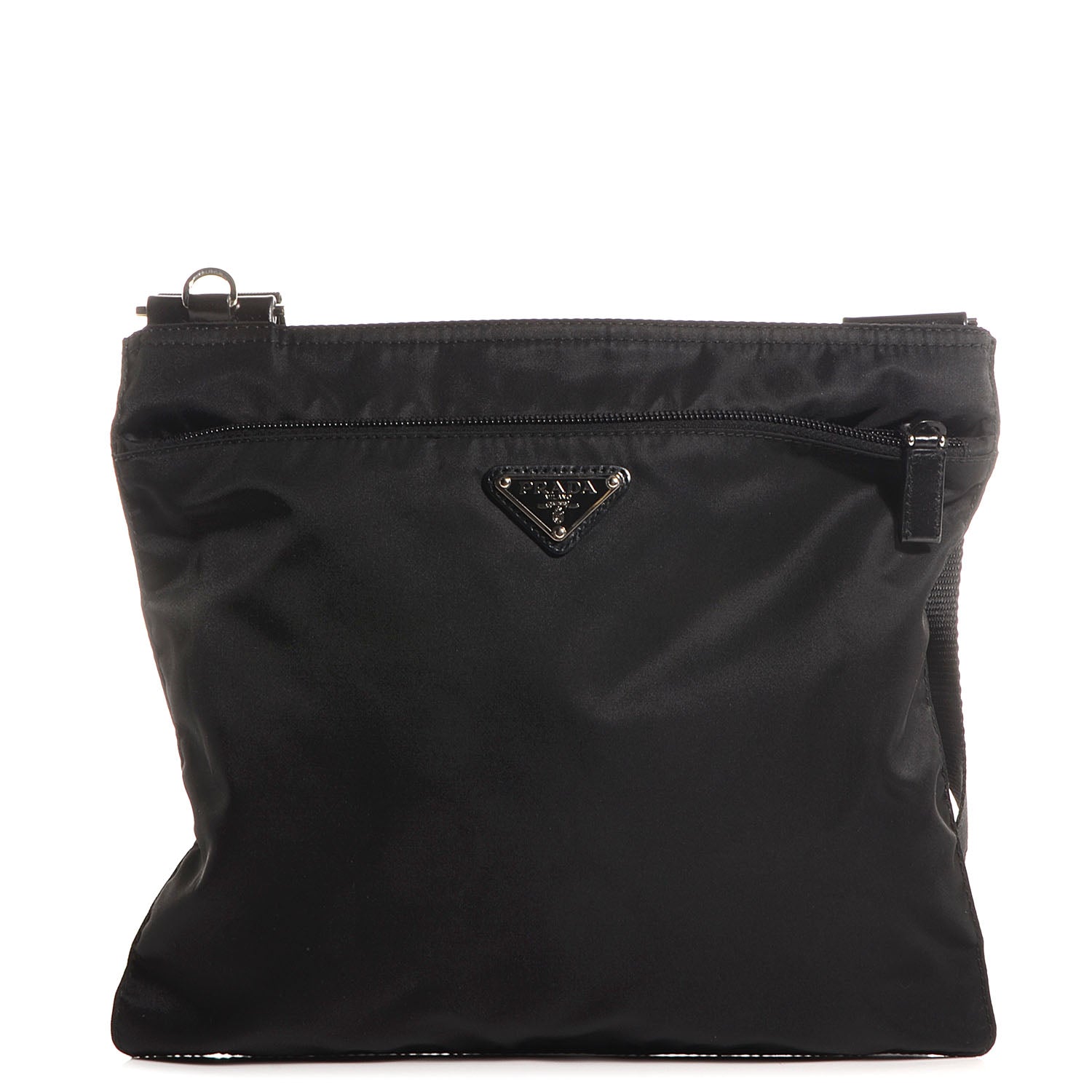 Prada Nylon Vela Flat Messenger Bag Black 1 of 9