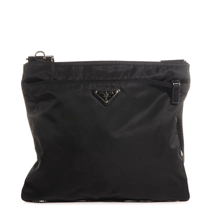 Prada Nylon Vela Flat Messenger Bag Black 1 of 9