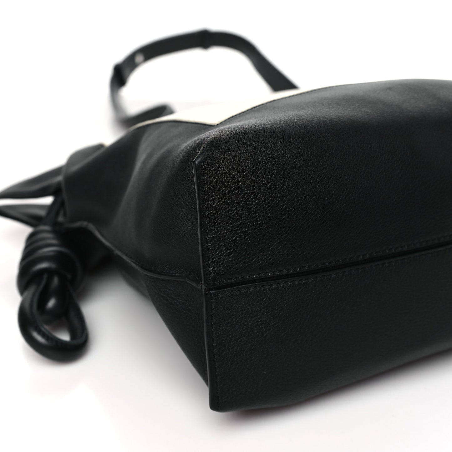 Calfskin Flamenco Knot Bag Black White