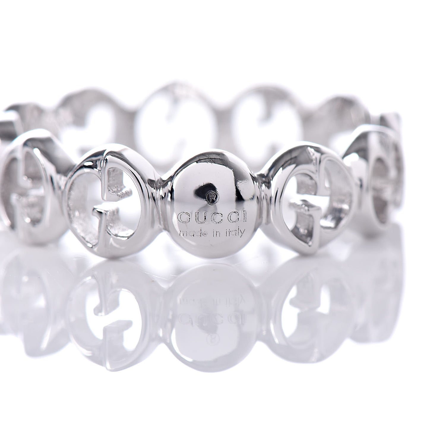 18K White Gold 5mm 1973 Band Ring 48 4.5