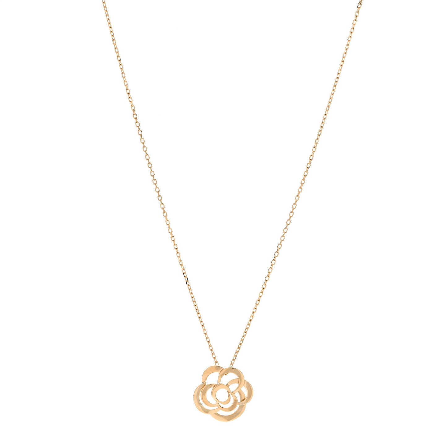 18K Yellow Gold Fil de Camelia Pendant Necklace