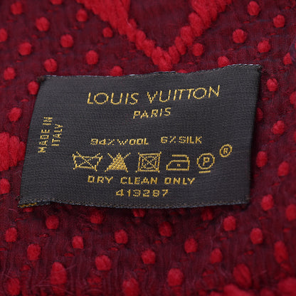 Louis Vuitton Wool Silk Logomania Scarf Rubis 5 of 5