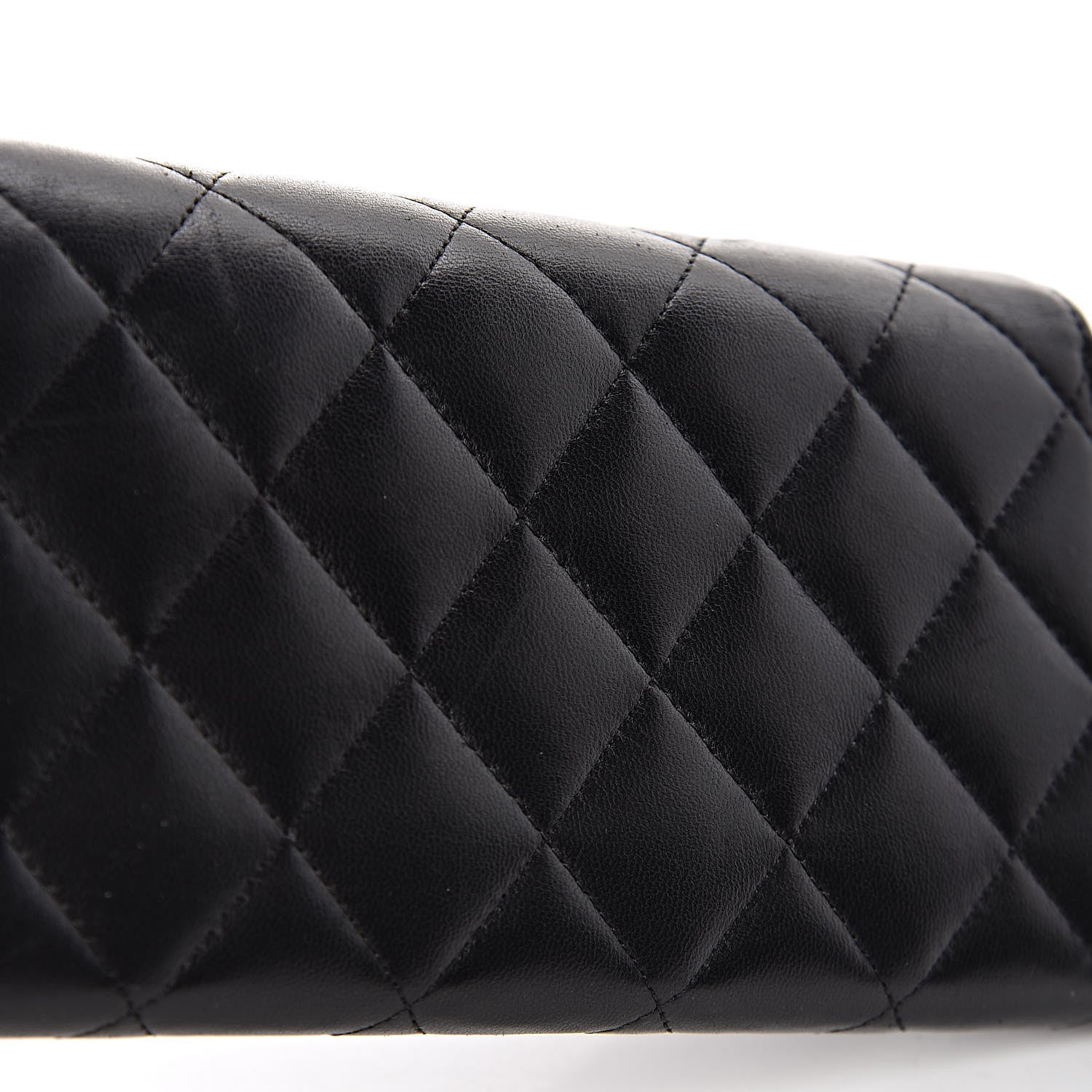 Chanel Lambskin Quilted Large Gusset Flap Wallet Black 12 of 12