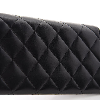 Chanel Lambskin Quilted Large Gusset Flap Wallet Black 12 of 12