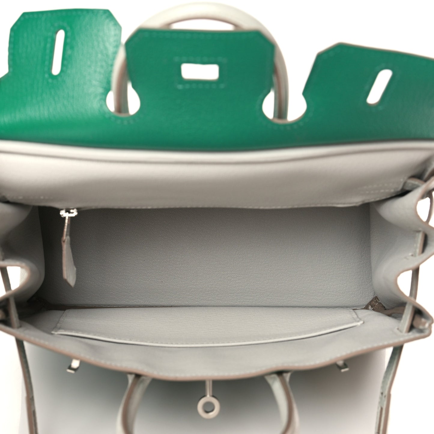 Chevre Mysore Horseshoe Birkin 25 Vert Vertigo Gris Perle