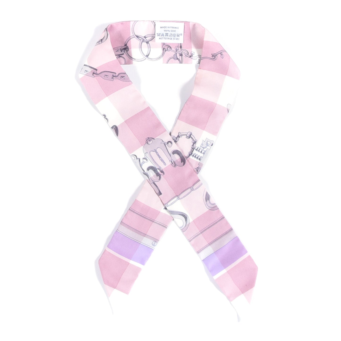 Silk Mors Et Gourmettes Vichy Twilly Parme Mauve White
