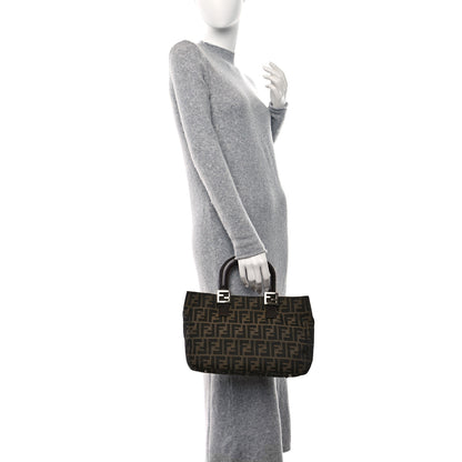 Fendi Zucca Top Handle Tote Tobacco 3 of 9