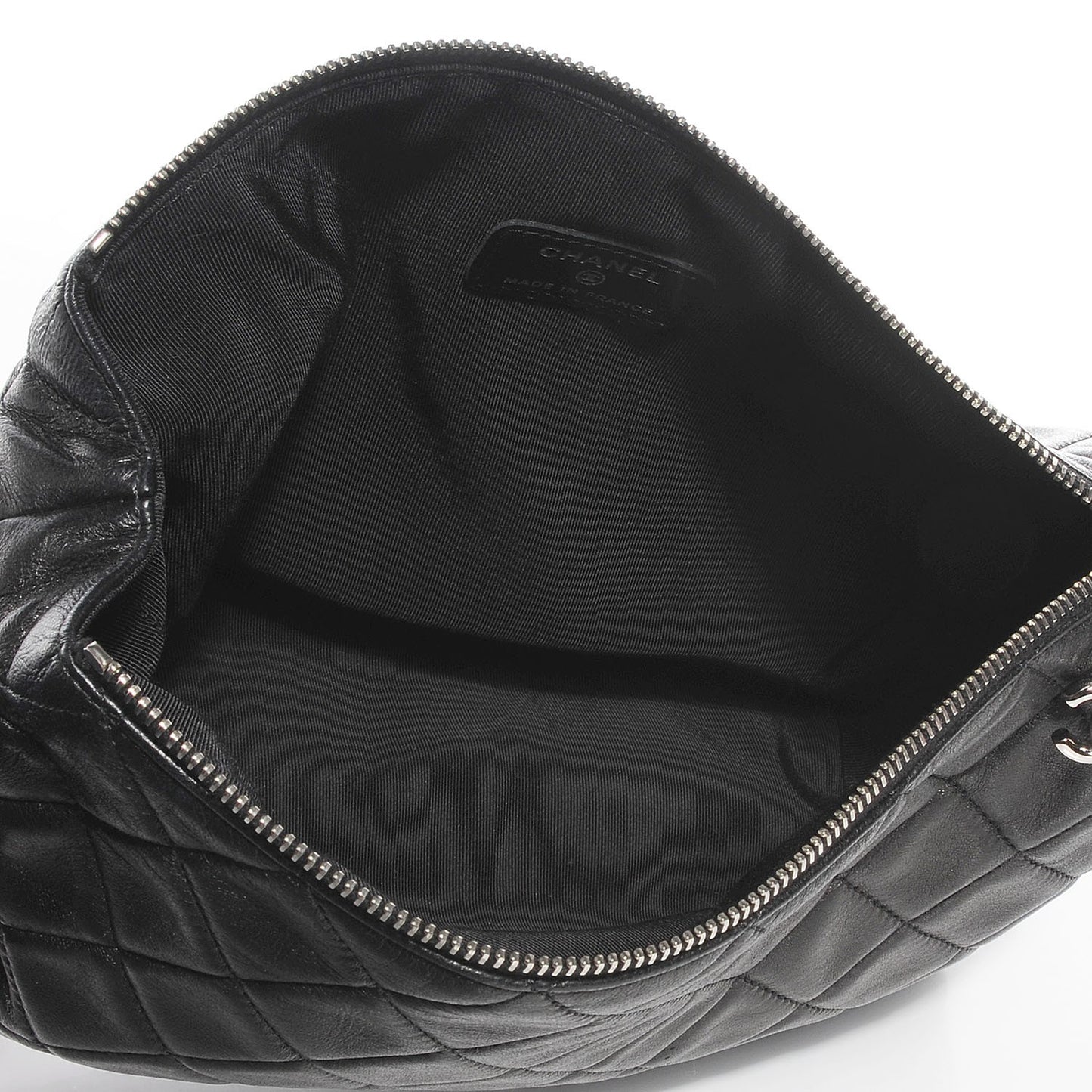 Lambskin Quilted Medium Cosmetic Case Black
