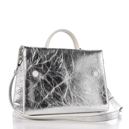 Christian Dior Metallic Calfskin Large Diorever Flap Silver 3 of 10