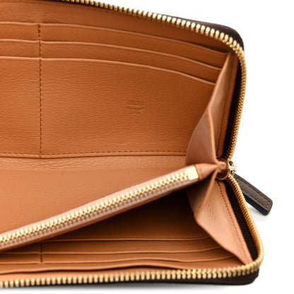 MCM Calfskin Ottomar Monogram Klara Zip Wallet Chestnut 5 of 9