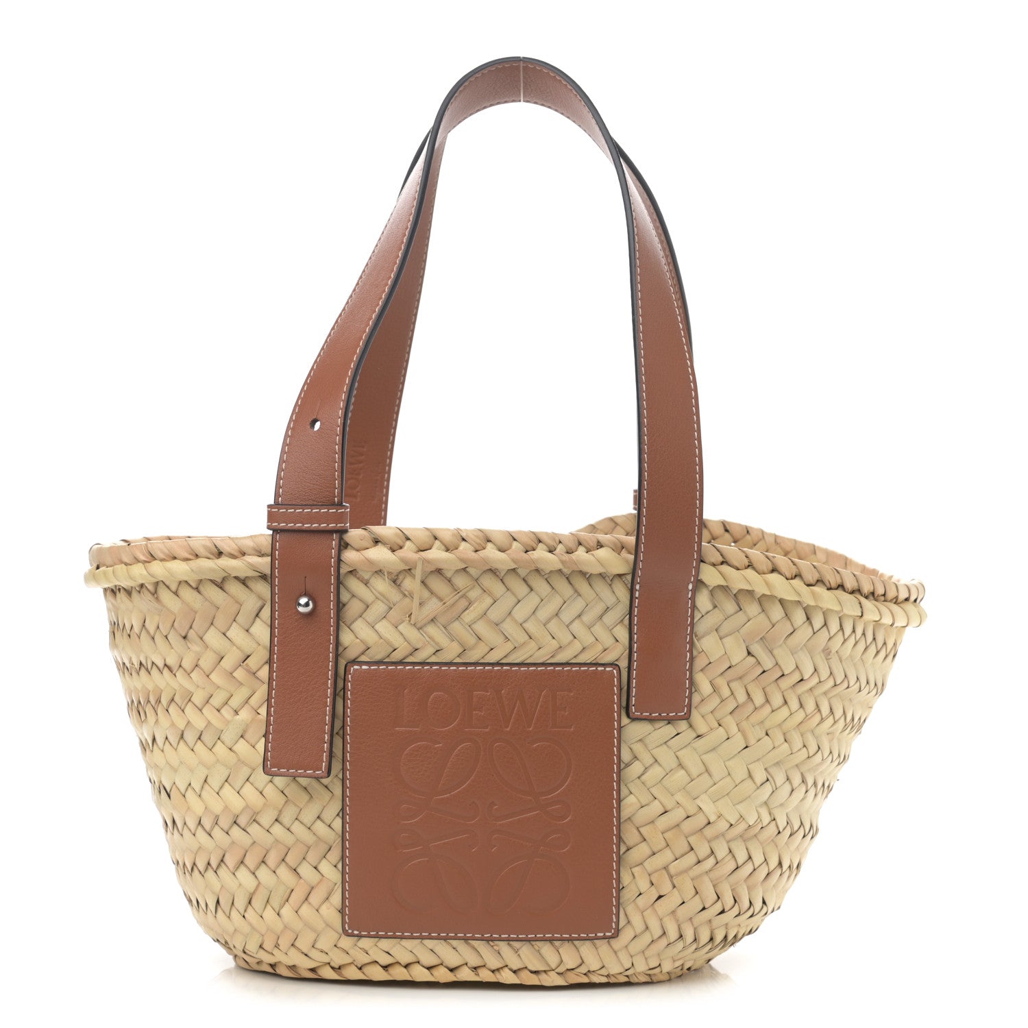 Loewe Raffia Small Basket Tote Bag Natural Tan 1 of 11
